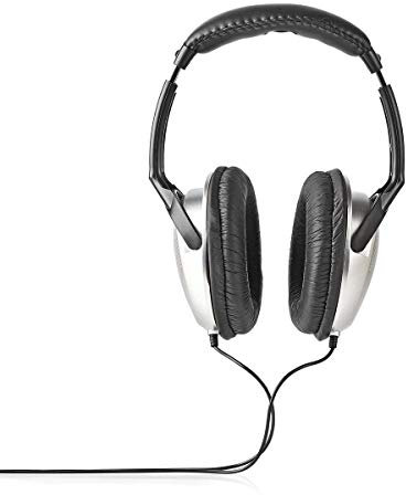 Nedis Over-Ear Wired Headphones, HiFi Headphones with Neodymium Drivers, Gold-Plated Connectors, Ergonomic Ear Cups, Adjustable Padded Headband - 6.00m Cable