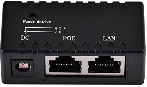 Topiky POE Injector Splitter Divider, tragbarer 10M/100 Mbps Power Injector per Ethernet Adapter Unterstützung für Standard POE/LAN Anschluss für Netzwerk LAN IP Kamera(schwarz)