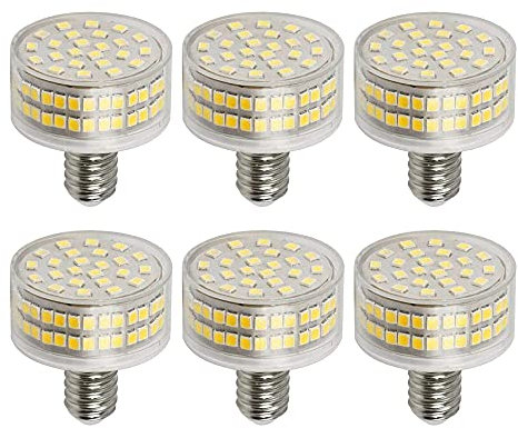 LED Leuchtmittel E14 9W, Flach Rund, 88 LED-Chips, Ersatz 90W E14 Halogenlampen, 6000K Kaltweiss, 900 LM, 360 Grad Abstrahlwinkel, AC 220-240V, Nicht Dimmbar, 6 Stück