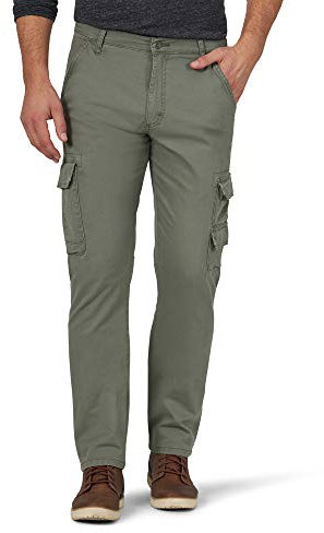 Wrangler Authentics Herren Regular Tapered Cargo Pant Hose, Dusty Olive, 34W / 34L