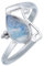 mantraroma Damen Ring 925 Silber Regenbogen Mondstein Edelstein weiß schlicht groß modern