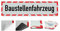 reflecto Hinweisschild „Baustellenfahrzeug“ in rot-weiß und reflektierend (RA1/A) - verschiedene Ausführungen und Maße – (mit Saugnäpfen, 90 mm x 400 mm)