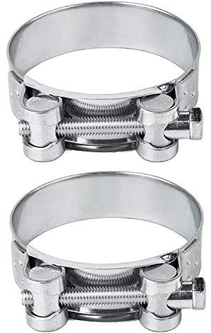 Lot de 2 colliers de serrage solides renforcés pour tuyaux 52-55 mm