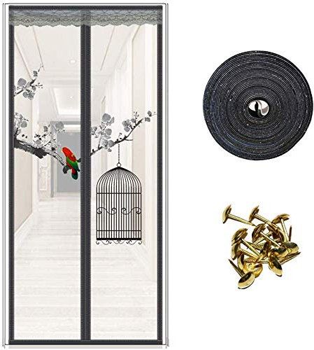 MU Schermo Reti Tende 90X210Cm / 35X82Inches Magnete Fly Guarnizione Della Porta Top-To-Basso Automaticamente Zanzare Tenda, per Balcone Porte Scorrevoli Soggiorno,Io