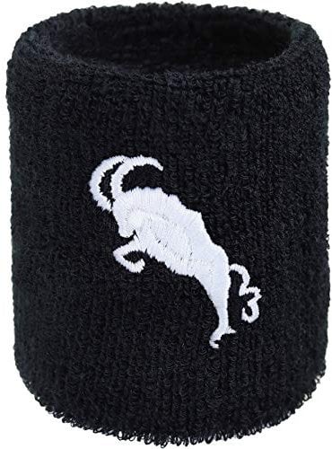 Designer Schweissband Steinbock Bergsteiger Schweißband Wandern Hiking Bestickt & Absorbierendes Frottee | Outdoor Sports Wristband Geschenk Schweiß-Armband