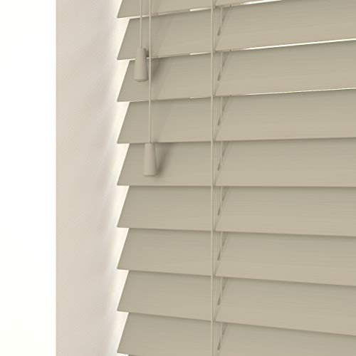 New Edge Blinds – Custom Venetian Blinds with Strings – Fine Grain Faux Wood – Cut to Fit, 35-60cm x Upto 120cm – Made to Measure for Bedrooms, Bathrooms or Kitchens