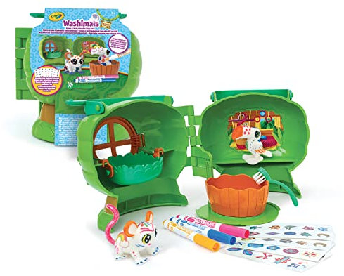 CRAYOLA Washimals Safari - Set Attività Colora Lava Ricolora con Cuccioli, Ambientazione Casetta sull’Albero, Ideale da Regalare, Età Consigliata: da 3 Anni, 74-7476