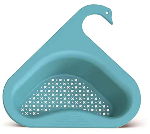 lmoikesz Kitchen Sink Drain Basket Storage Drainer Holder Strainer Rack Vegetable Food Garbage Draining Shelf Organization,Sky Blue