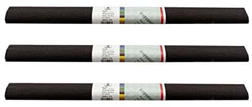 PARTY DISCOUNT wasserfestes Krepppapier | 250x50 cm | Feinkrepp Maibaum Dekoration Farbecht (Schwarz, 3 Rollen)