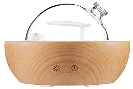 Kakoda Glass Essential Oil Diffuser,Real Wood Base,The 2025 Upgrade Aromatherapy Diffuser,Aroma Diffuse Humidifier,LED Light in 7 Colors，Suitable for Home Office Bedroom（Non-Glass Reservoir）