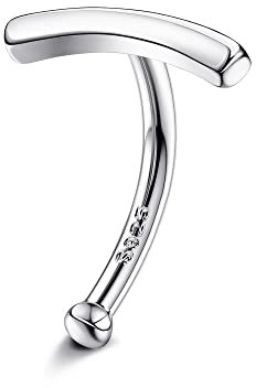 Krfy Bauchnabelpiercing Silber 925 Bauchnabelringe 18 Karat Vergoldet Gebogener Bauchnabel Langhantelstecker 14G Bauchnabelpiercing Gold Schmuck für Damen Mädchen - 2mm End Ball