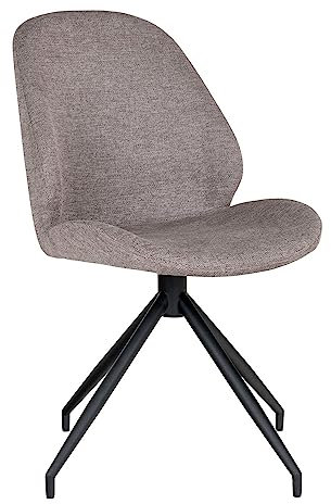 House Nordic Drehbarer Esszimmerstuhl aus Stoff mit schwarzen Beinen