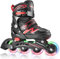 Hozzen Inline Skates Kinder, Verstellbar Inliner für Kinder, Inliner für Mädchen und Jungen, Inline Skates Rollschuhe mit Glow-in-The-Dark-Rädern, Rollerblades Kinder für den Innen und Außenbereich M