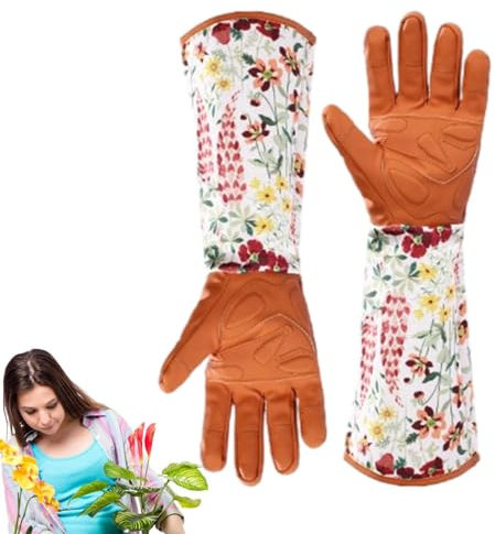 Hodfid Gartenhandschuhe dornensicher,Farmers-Verteidigungsärmel für Frauen im Garten - Lange Gartenhandschuhe für Damen, dornensicher, Rosenschnitt-Gartenhandschuh für Kakteen, Rosen, Pflanzen