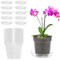 Vueinrg 10 Stück Orchideentopf Transparent 11,5cm aus Kunststoff Orchideen Übertopf Transparent Orchideentopf mit Untersetzer und Drainageloch Indoor Outdoor Balkon Schreibtisch