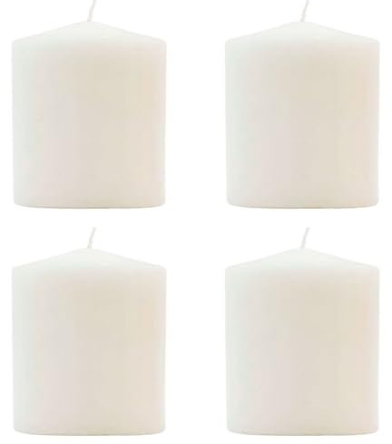 Tradineur - Pack de 4 Velas Taco con Aroma a Coco, velón de Cera perfumada, Larga duración: 24 Horas, aromaterapia, decoración del hogar (Blanco, Coco, 7 x 5,6 cm)