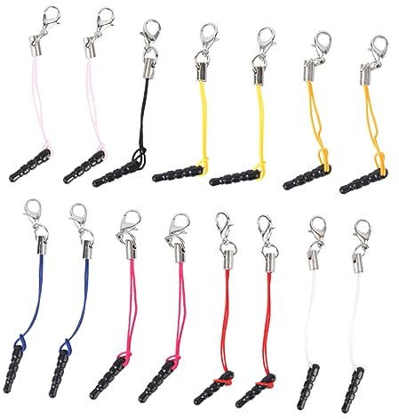 Gatuida Charm Riemen Mit Karabinerverschluss Und Staubschutzstopfen 15 Stück Bunte Handy Lanyards Aus Leichtem Material Selbstgemacht Zubehör Für Mobiltelefone Und Schlüssel