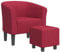 vidaXL Clubsessel, Sessel mit gepolstertem Sitz Armlehnen, Cocktailsessel mit Fußhocker, Loungesessel Relaxsessel Polstersessel, Weinrot Stoff