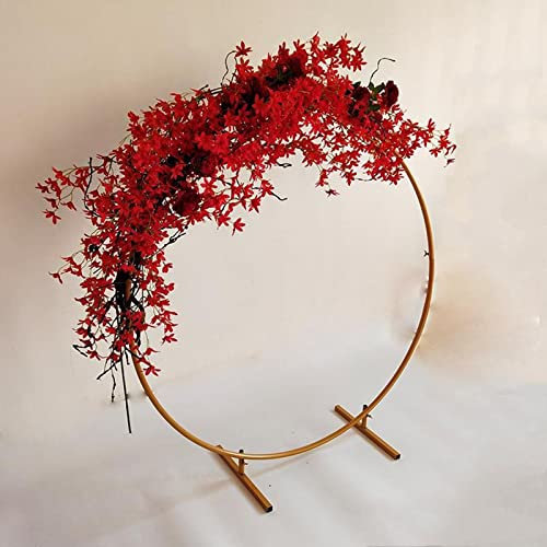 IBOWZ Garden Arch Trellis Metal Circle Wedding Arch, Arbor Photo Booth Backdrop Stand Balloon Circle Arch, for Garden, Yard, Wedding, Bridal, Easy Assembly (Size : Round Metal Arch 1.5m(4.9FT))