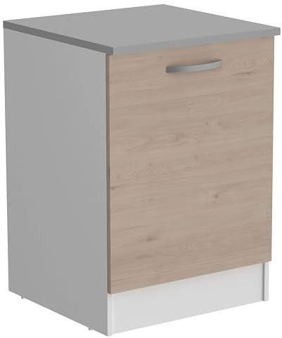 Módulo De Cocina Inferior Eko Un Armario Blanco y Roble Jackson 60x60cm