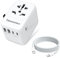 Reiseadapter Weltweit auf US/UK/AUS/CN 224 Länder 2 USB-A und 3 USB-C, Universal für EU USA UK Thailand China Australien Travel Adapter + 1m C-C Nylon Ladekabel