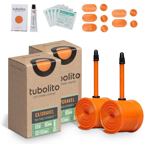Tubolito Cx/Gravel Fahrrad-Innenschlauch, orange, 700 x 32-50 mm