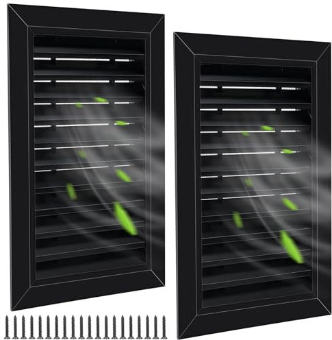 Gisafai 2 rejillas de ventilación de pared de aleación de aluminio de 12 x 18 pulgadas con rejilla de ventilación de aire de retorno con tornillos, para ventilación exterior de puertas interiores