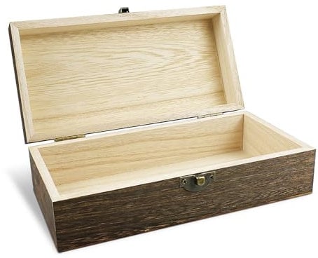 suaywo 1 scatola di legno con coperchio, rettangolare in legno con coperchio in legno naturale non trattato, scatola di legno per la casa, ufficio, regali, decorazione per la casa, 20 x 10 x 6 cm