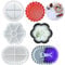 3Pcs Bubble Coaster Mould Set, Bubble Tray Epoxy Resin Casting Mould, DIY Oval Flower Plate Mold, Decorative Silicone Jewelry Dish Mold, Round Art Craft Cup Mat Moulds for Bowls Home Decorations