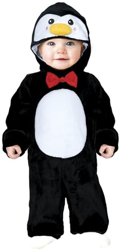 FIESTAS GUIRCA | Baby Pinguin Kostüm - Kapuze und Overall - Tierkostüme für Halloween, Karneval und Kostümpartys - Ideal für Kleinkinder - Schwarz und Weiß