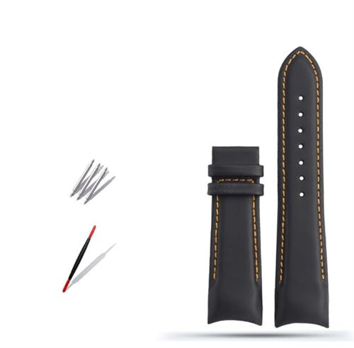 liyuxin66 Echtes Leder Uhrenarmband for Tissot T035 Armband Herren 1853 T035627 T035617 T035407 Serie Arc Mouth Gürtel 22mm 23mm 24mm(B-Black no Buckle,23mm)