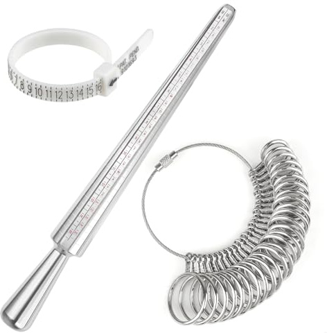 Hopton Ring Größenmesser, Metall Ringmesser Finger, Ringgrössenmesser Set | Ring Messer Finger, Ring Sizer, Ringmaß, Ringgröße Messen Zum Messen Von Ringdurchmessern Größenstandard