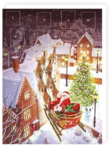 Traditional Advent Calendar - Santa Waving - No Chocolate