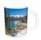 KDWJS Tasse Keramik Kaffeetassen Große 11oz Tassen 330ml Trinkgläser Mit Griff Personalisierte Geschenk Weiß,Lake Tahoe