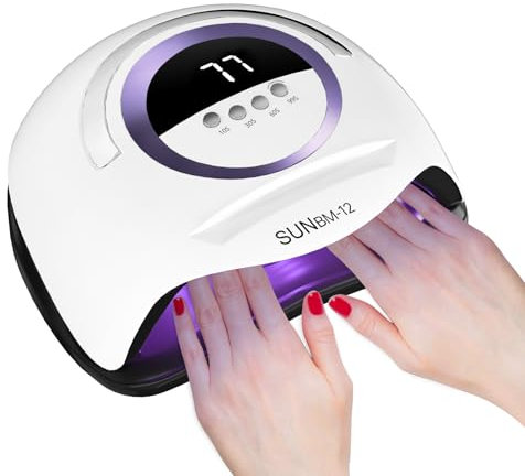 BEENLE UV LED Nail Lamp, 42pcs Beads, 180W, 4 Timer Setting, Automatic Sensor, Blue, Plastic Base, Gel Nail Dryer
