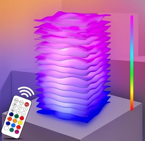 17CM RGB LED Night Light, USB Rechargeable Battery With Remote Control & Touch Control, For Kids & Adults Gaming Home Decor Bedroom Bedside Table Desk Lamp Disco Ambient, Dimmable,12 Colours 366 Modes