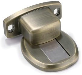 LA LOURDE - Arrêt de Porte Magnétique - Alliage de Zinc Coloris Bronze - Evite les Chocs Contre les Murs - Maintient les Portes Intérieures Ouvertes - Marque Française - Extra-Plat - 5 x 5,6 x 1 cm