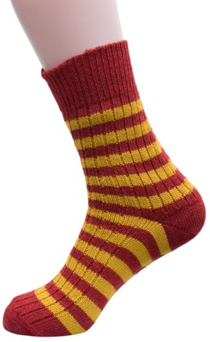 Hirsch Natur, Blockstreifen Socken mittelschwer, 100% Wolle (kbT)