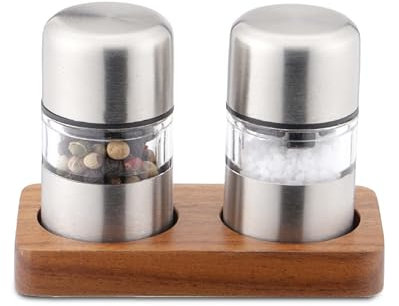 Weis Mini Edelstahl Mühlen-Set für Salz und Pfeffer, Keramik-Mahlwerke 11267