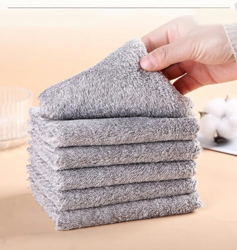 MEKPAM 20 Pcs Japanese Bamboo Charcoal Dishwashing Towel Scouring Pad Kitchen Cleaning Cloth Thick Absorbent Hand Wipe