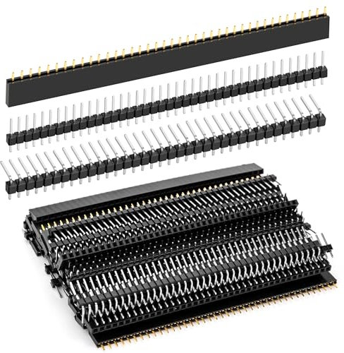Macho y Hembra Cabezal de Conector de Tiras, 2.54 mm Pin Headers Recta de Unica Hilera Placa, 40 Pines Breakaway PCB Soldadura para Arduino Prototype Shield, 45 Piezas, 3 Tipos