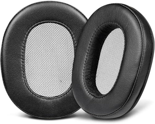 SOULWIT Almohadillas de Repuesto para Sony MDR-M1ST/MDRM1ST (No se Ajustan a MDR-M1) Auriculares con Cable para Monitor de Alta Resolución, Almohadillas Cascos con Piel Proteica más Suave - Negro