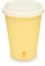 Disposable PLA Lined Coffee Cups, Compostable and Biodegradable, Single Wall, 50 Cups with PLA Lids (Primrose Yellow, 12oz)