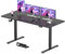 SANODESK Bureau Gaming Réglable en Hauteur 180x80 cm, Bureau Assis Debout, Table Électrique Contrôle à Fonctions Mémoires avec Crochet, Noir
