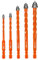 BGTEC Serrated Carbide Masonry Drill Bit Set - 5PCS 5/6/8/10/12MM Multi-Purpose Wood Drill Bits for Masonry, Wood, Plastic, Brick, Tile, Glass, Concrete & Marble