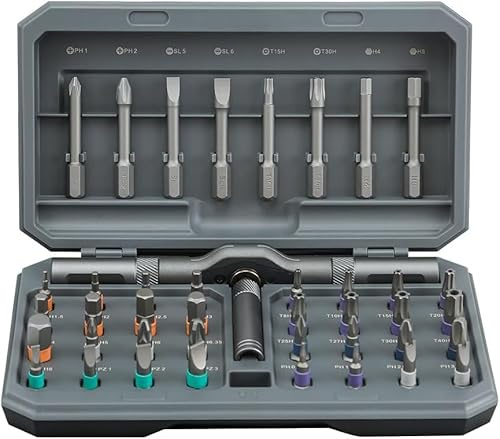 42 in 1 Magnetic Screwdriver Set, DIY Ratchet Screwdriver Set, Multi Bit Magnetic Drive Set with Detachable Ratchet Handle, Portable Compact Repair Tool Kit