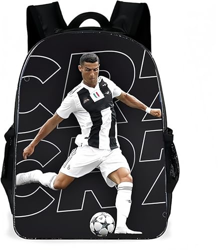 Generisch Fußballer-Motiv Rucksack, schwarz,Multifunktionaler Rucksack, geeignet für Reisen, Jungen und Fußballfans.