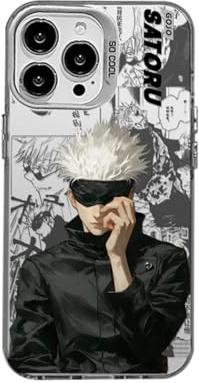 XINGYAOWYA Hülle für iPhone 15 Jujutsu Satoru Gojo Anime Kaisen Bunte Laserstrahlen Bling Glitter Anti-Kratzer Stoßfest Silikon Handyhülle für iPhone 15 - Hülle 1