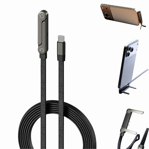 Superschnelles Ladekabel mit Ständer, 2-in-1-Ladekabel mit Unsichtbarer Halterung und Ständer, 240 W Schnellladekabel mit Integriertem Handy-Ständer für Gaming, Büro und Reisen, kompatibel (1 Stück)