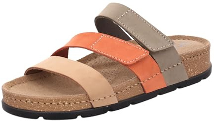 Rohde Damen Pantolette aus Nubukleder mit Memory-Fußbett D.Soave 5419, Größe:38 EU, Farbe:Beige